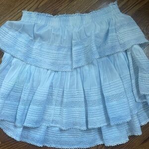 Love shack fancy blue mini skirt